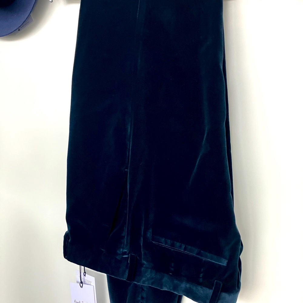 BEAUTIFUL PAUL SMITH EVENING NAVY BLUE VELVET TROUSERS SIZE 32 BNWT